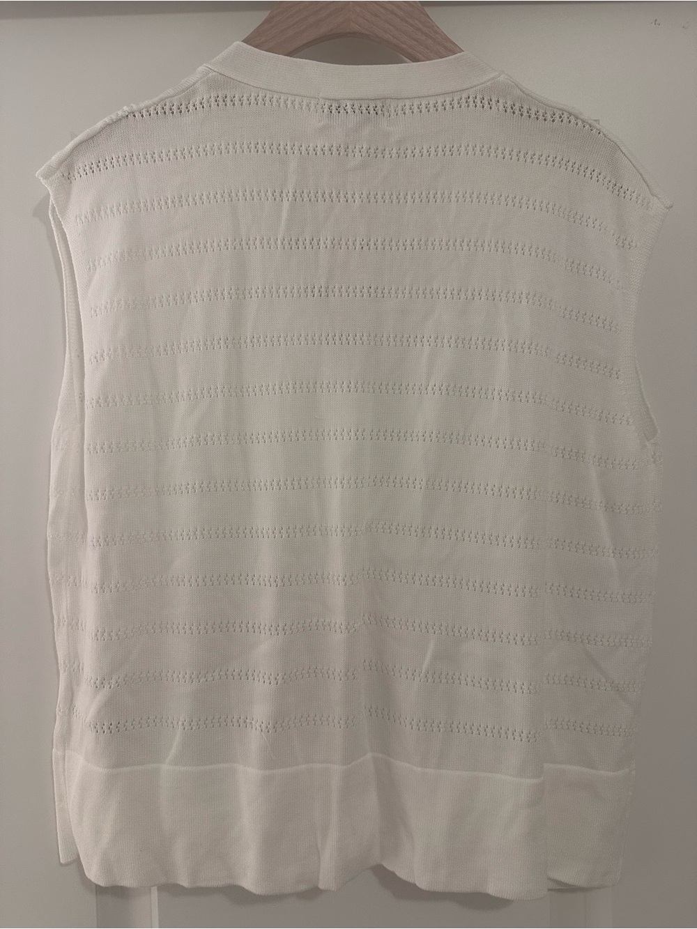 Evereve Cream Open-Knit Button Vest - Picture 5 of 5